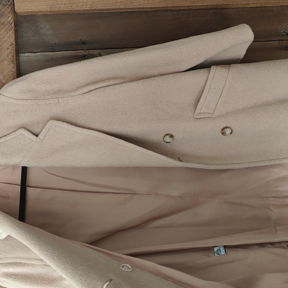 Women's Pavilion Petite Tan Wool Pea Coat L